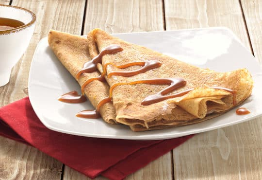 Recette de crêpe au beurre, caramel au beurre salé et cidre doux