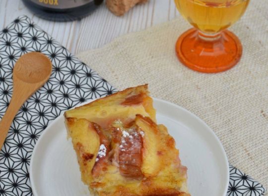 Flan aux amandes et aux pêches